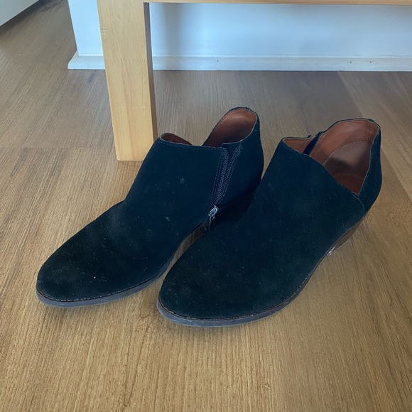 Women’s Lucky Black Suede Booties - Picture 2 of 5